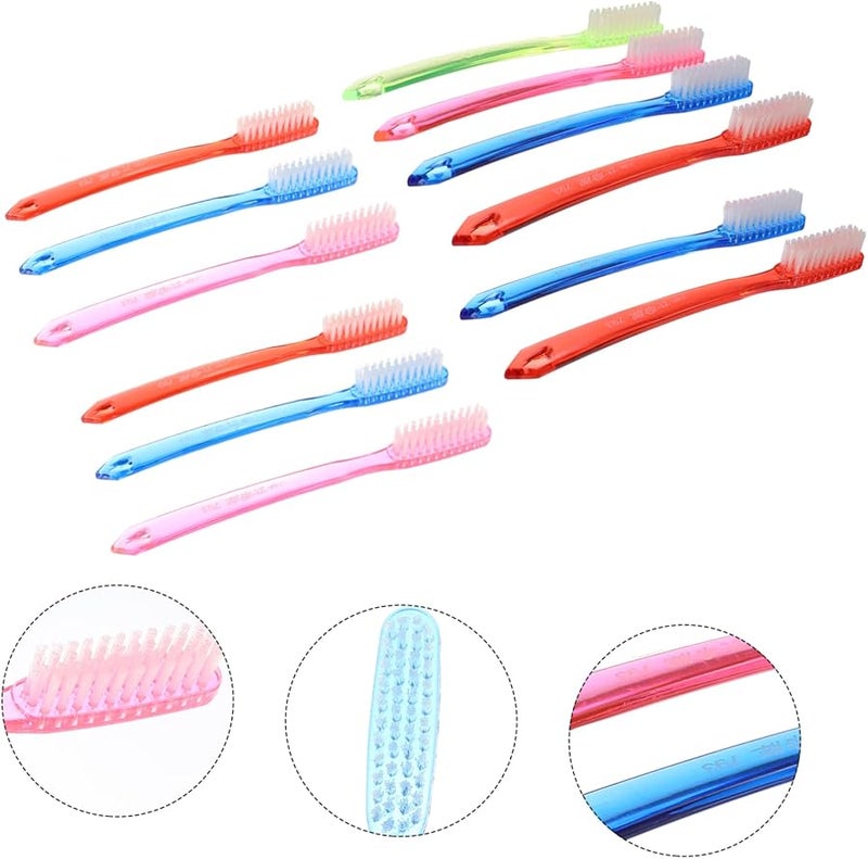 12 Pack Extra Hard Bristle Natural Toothbrush For Adults Stain Removal - Image 5